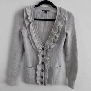 Banana Republic Merino Wool Ruffle Cardigan Size M
